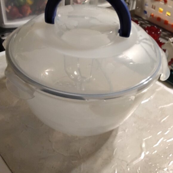 Lock & Lock 6.3 qt Crudité/Fruit Bowl w/divider/Colander and dip cup - Picture 1 of 4